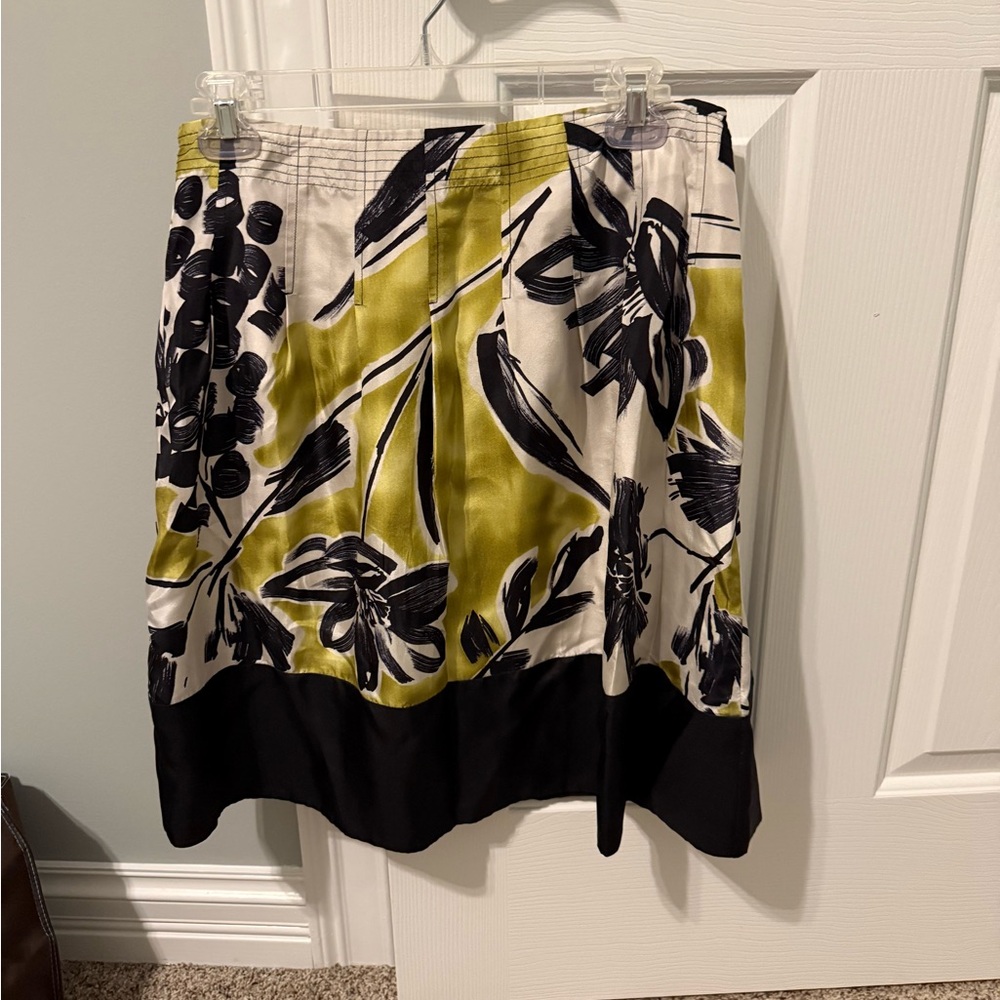 BCBGMaxAzria A-Line Skirt - Black, White, Green